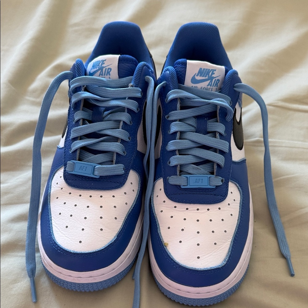 Nike Air Force 1 Blue and White Sneakers